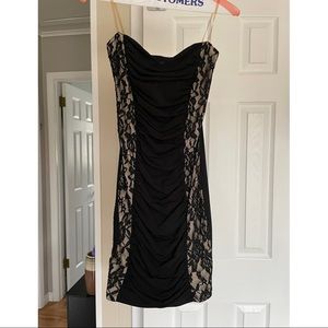 Strapless Black & Nude Dress